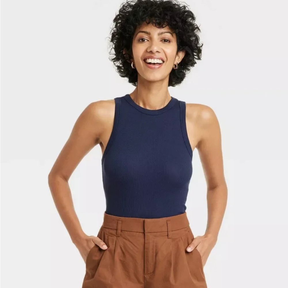 5/$25 A New Day Fitted Blue Sleeveless Tank Top GUC
